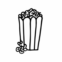 vector illustration of a glass of popcorn in doodle style