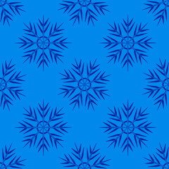 A seamless pattern on a square background is snowflakes. Design element