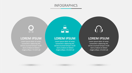 Set Online class, education with diploma and Headphones. Business infographic template. Vector