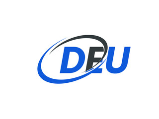 DEU letter creative modern elegant swoosh logo design