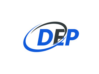 DEP letter creative modern elegant swoosh logo design