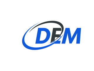 DEM letter creative modern elegant swoosh logo design