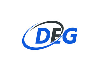 DEG letter creative modern elegant swoosh logo design
