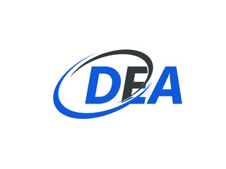 DEA letter creative modern elegant swoosh logo design