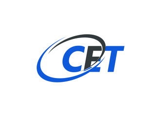 CET letter creative modern elegant swoosh logo design