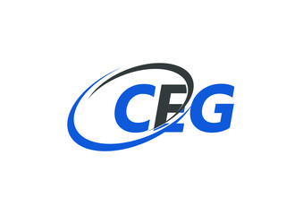 Fototapeta CEG letter creative modern elegant swoosh logo design obraz