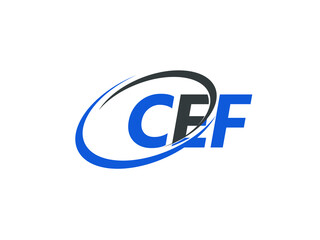 CEF letter creative modern elegant swoosh logo design