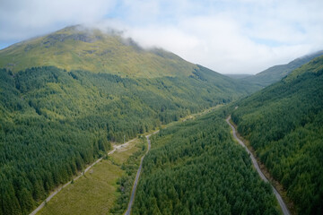 West Highland Way walk path through Highlands Scotland