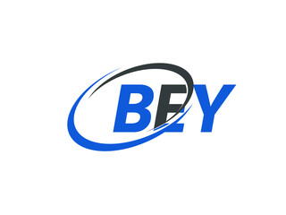BEY letter creative modern elegant swoosh logo design