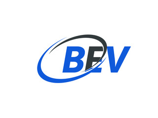 BEV letter creative modern elegant swoosh logo design