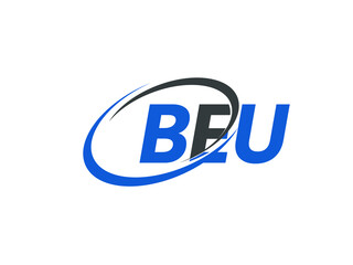 BEU letter creative modern elegant swoosh logo design