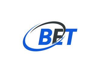 BET letter creative modern elegant swoosh logo design