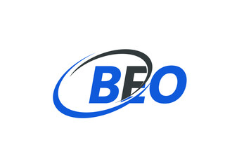 BEO letter creative modern elegant swoosh logo design