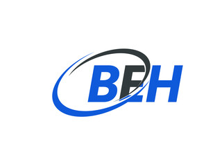 BEH letter creative modern elegant swoosh logo design