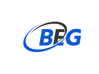 BEG letter creative modern elegant swoosh logo design