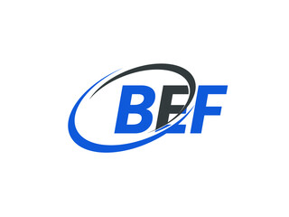 BEF letter creative modern elegant swoosh logo design