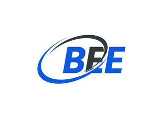 BEE letter creative modern elegant swoosh logo design