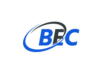 BEC letter creative modern elegant swoosh logo design