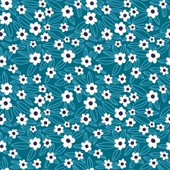Simple floral seamless pattern with flowers for fabrics and cards and linens and kids and wrapping paper
