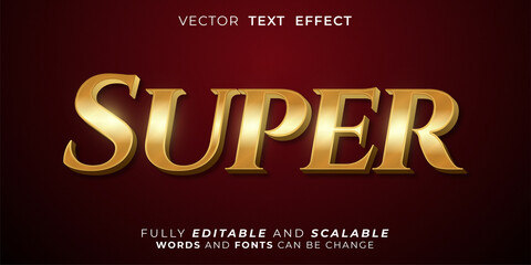 Super text gold effect, Editable 3d style text tittle