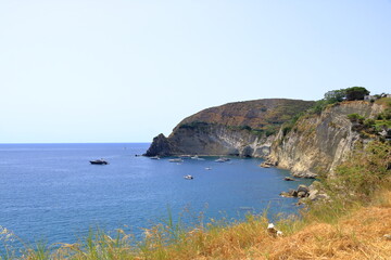 Fototapeta premium A view of Sant Angelo Bay in Ischia island in Italy