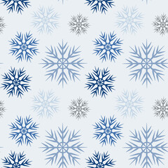 A seamless pattern on a square background is snowflakes. Design element
