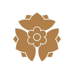 Japanese style flower design. Kamon Symbol of Japan