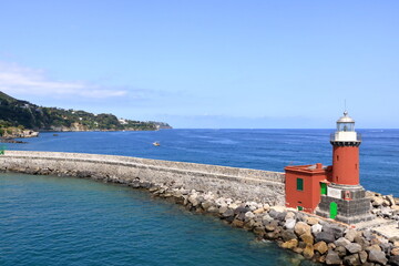 Fototapeta na wymiar Ischia Porto in Italy, harbor district