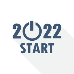 New year 2022 start vector greeting card, flat design illustration in eps 10