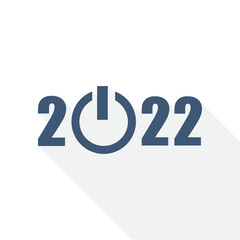New year 2022 start vector illustration, flat design greeting card