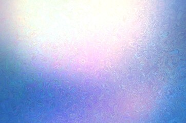 Iridescent swirls textured empty background of bright blue color.