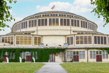 Wroclaw, Poland - December 11th 2021 - a Unesco World Heritage Site for his unique architecture, the Centennial Hall is the main landmark in Wroclaw. Here in particular the external shape