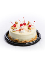 Delicious Sweet Bakery Patisserie Food Menu Gourmet Meal Dessert Chocolate Strawberry Lemon Flour Cake Pie Piece Chicken Fry Cheese Pizza Bread Still Product Blank Background