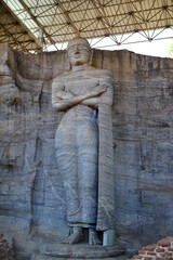 Sri Lanka, Polonnaruwa, standing Buddha in Gal Vihara
