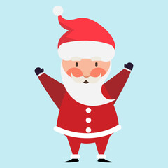 Santa clause illustration standing and showing hands with happy time .