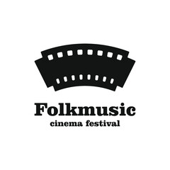 Fototapeta na wymiar Creative harmonic logo design. Folk music film festival logo.
