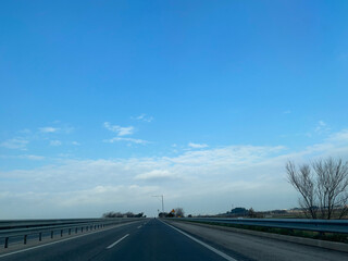 Fototapeta premium driving on the road in December