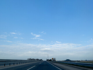 Fototapeta premium driving on the road in winter