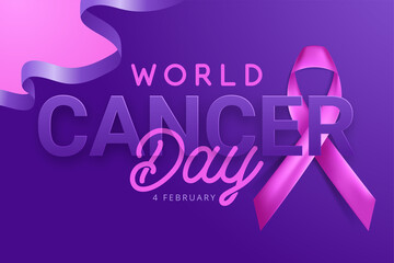 World cancer awareness day concept banner