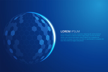 Bubble shield futuristic vector illustration on a blue background