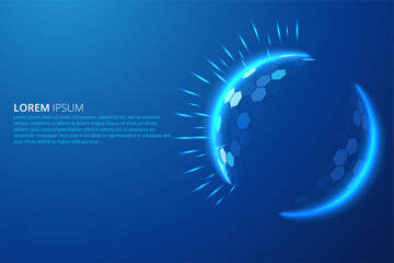 Dome shield geometric vector illustration on a blue background © PRI