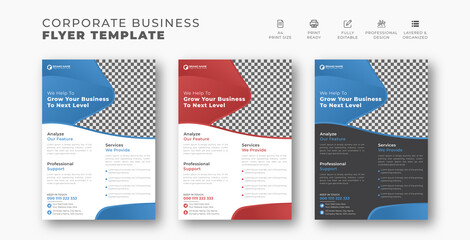 modernistic corporate poster flyer pamphlet leaflet brochure book cover design layout in A4 template, vector creative organic and geometric flye on white and dark background.