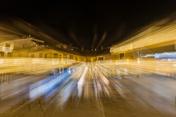 Christmas lighting in the town of Guadalupe in the province of Caceres