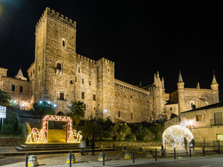 Christmas lighting in the town of Guadalupe in the province of Caceres