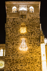 Christmas lighting in the town of Guadalupe in the province of Caceres