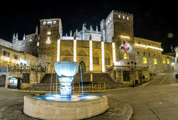 Christmas lighting in the town of Guadalupe in the province of Caceres