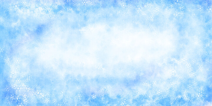 雪の結晶と氷をイメージした背景画像