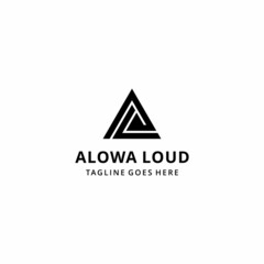 Modern creative initials abstract illustration A,L triangle geometric home logo design template