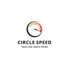 Speed light speedometer logo design illustration for racing event