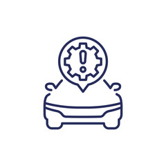 car engine error line icon